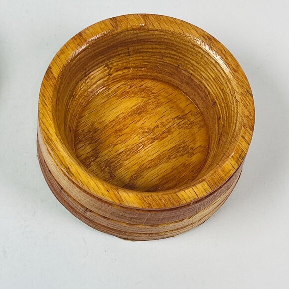 Handmade Hand Turned Wooden 3.5" Bowl,Trinket Box With Lid Fetl Bottom - Picture 5 of 9